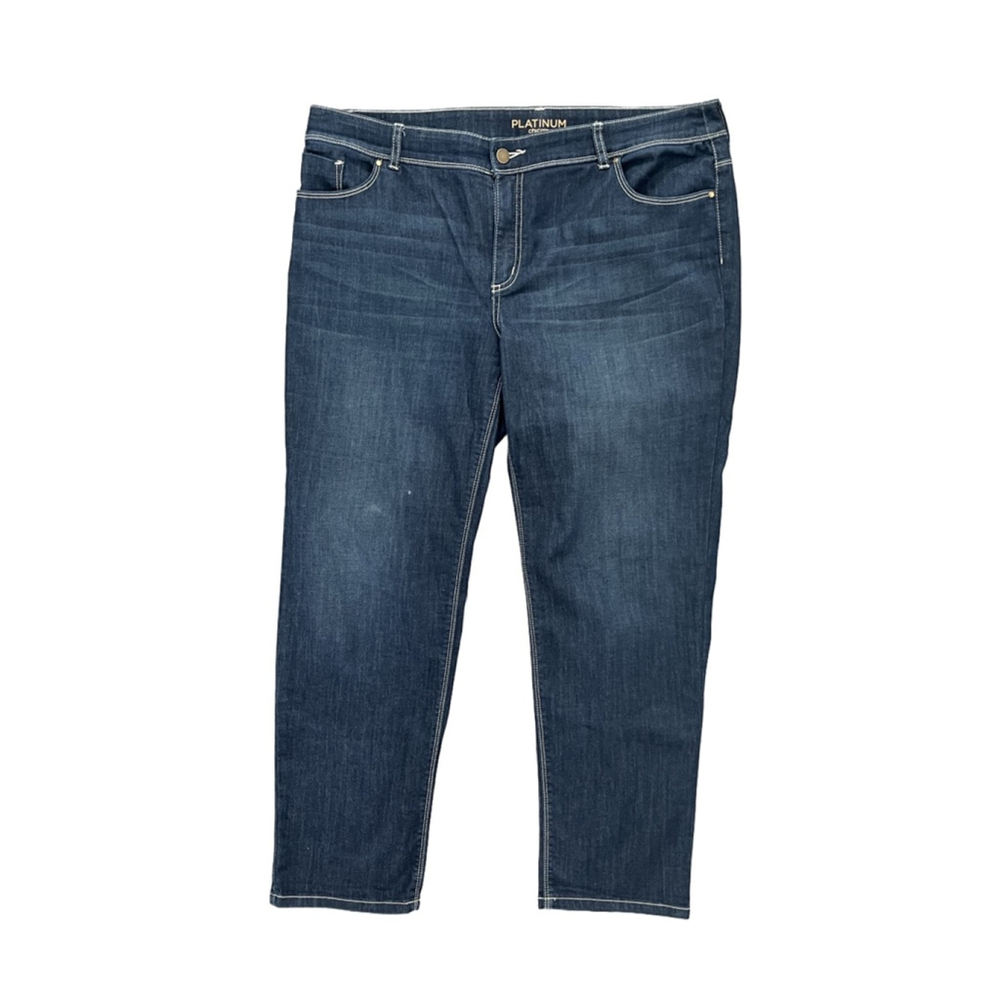 Chico's Platinum Blue Denim Jeans Women's Size 3